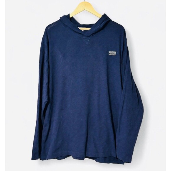 Fish Hippie Shirt Mens XXL Blue long Sleeve Fishing Cotten Hoodie Tee - Picture 1 of 5